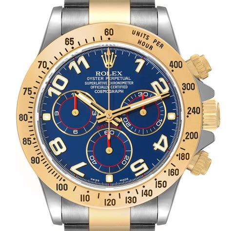 rolex daytona gold blau